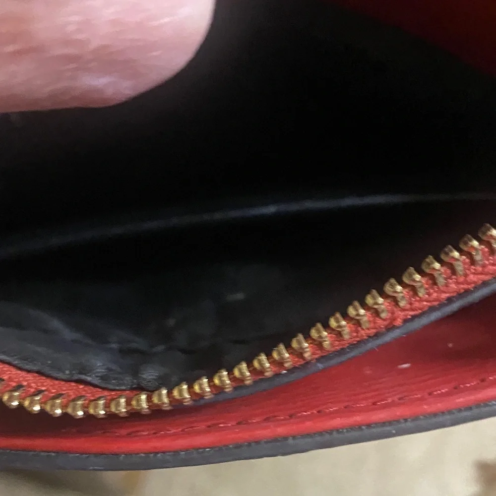 DKNY Cherry Red Saffiano Leather Satchel - Gold Hardware